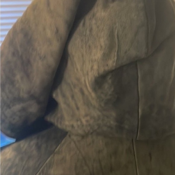 Preview  GREEN DISTRESSED Leather Vintage  Bomber Jacket  VERY SOFT Sz Euro 44 - Picture 8 of 15